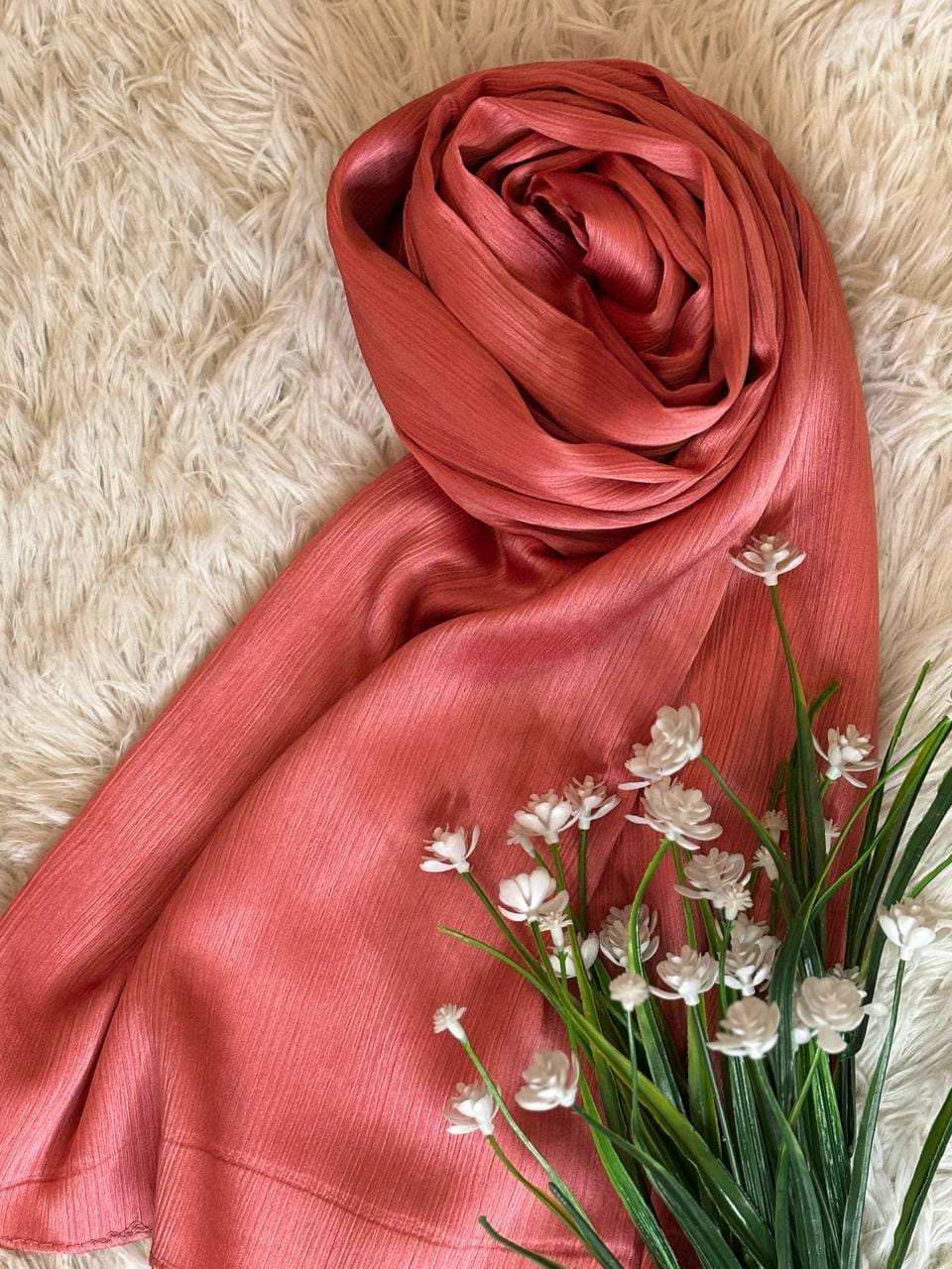Crinkle Silk - Coral