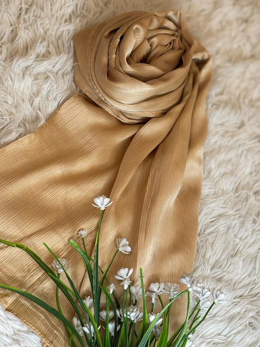Crinkle Silk - Golden Beige