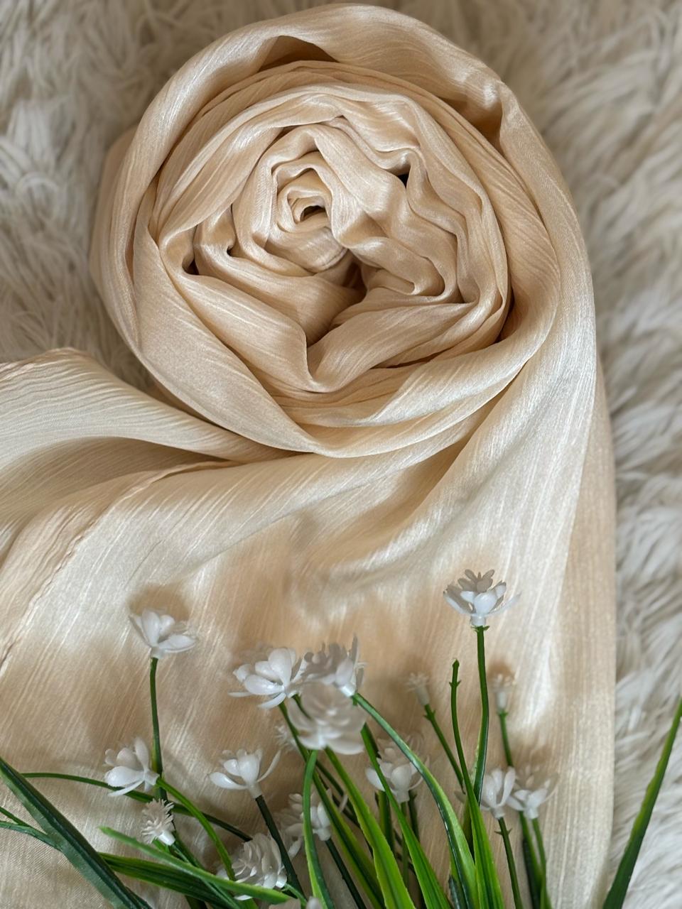 Crinkle Silk - Ivory