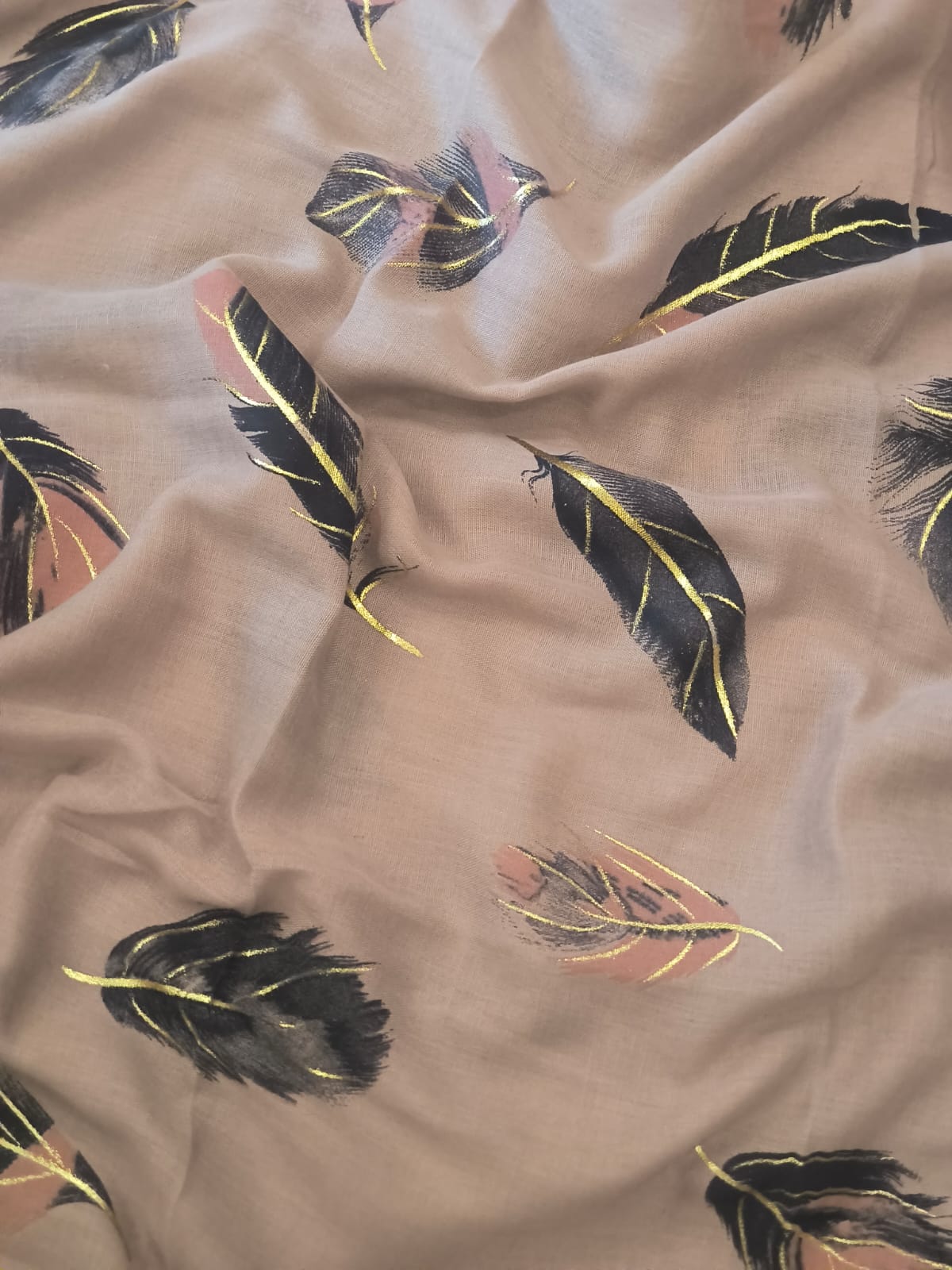 Feather Printed Lawn - Mauve