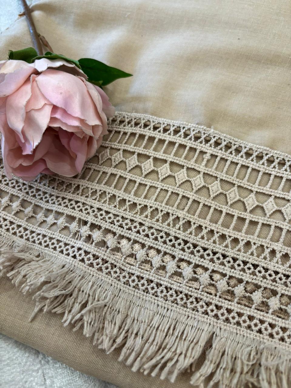 Lace Detail Lawn - Oatmeal