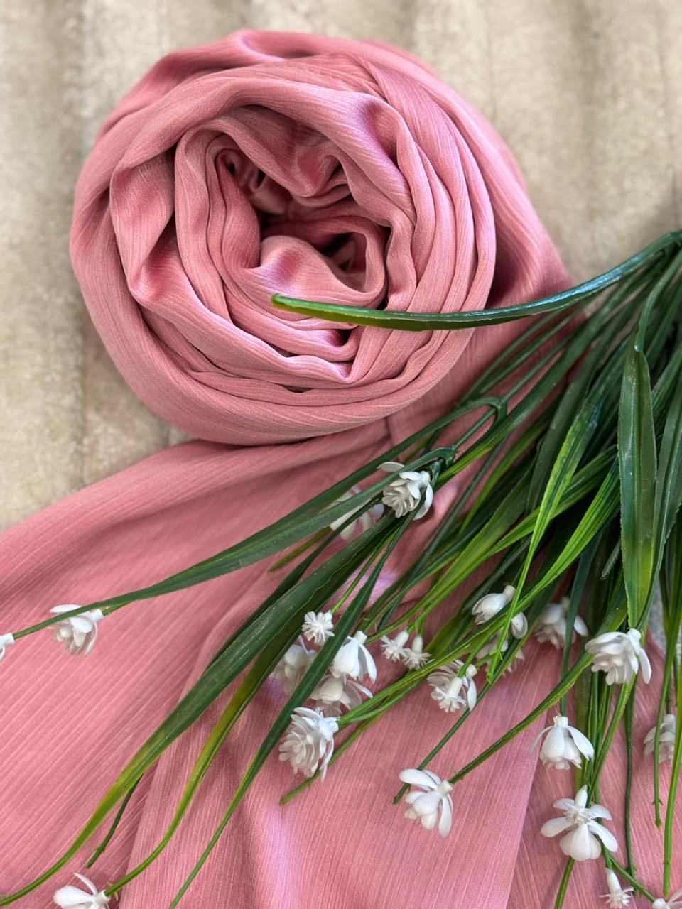 Crinkle Silk - Rose Pink