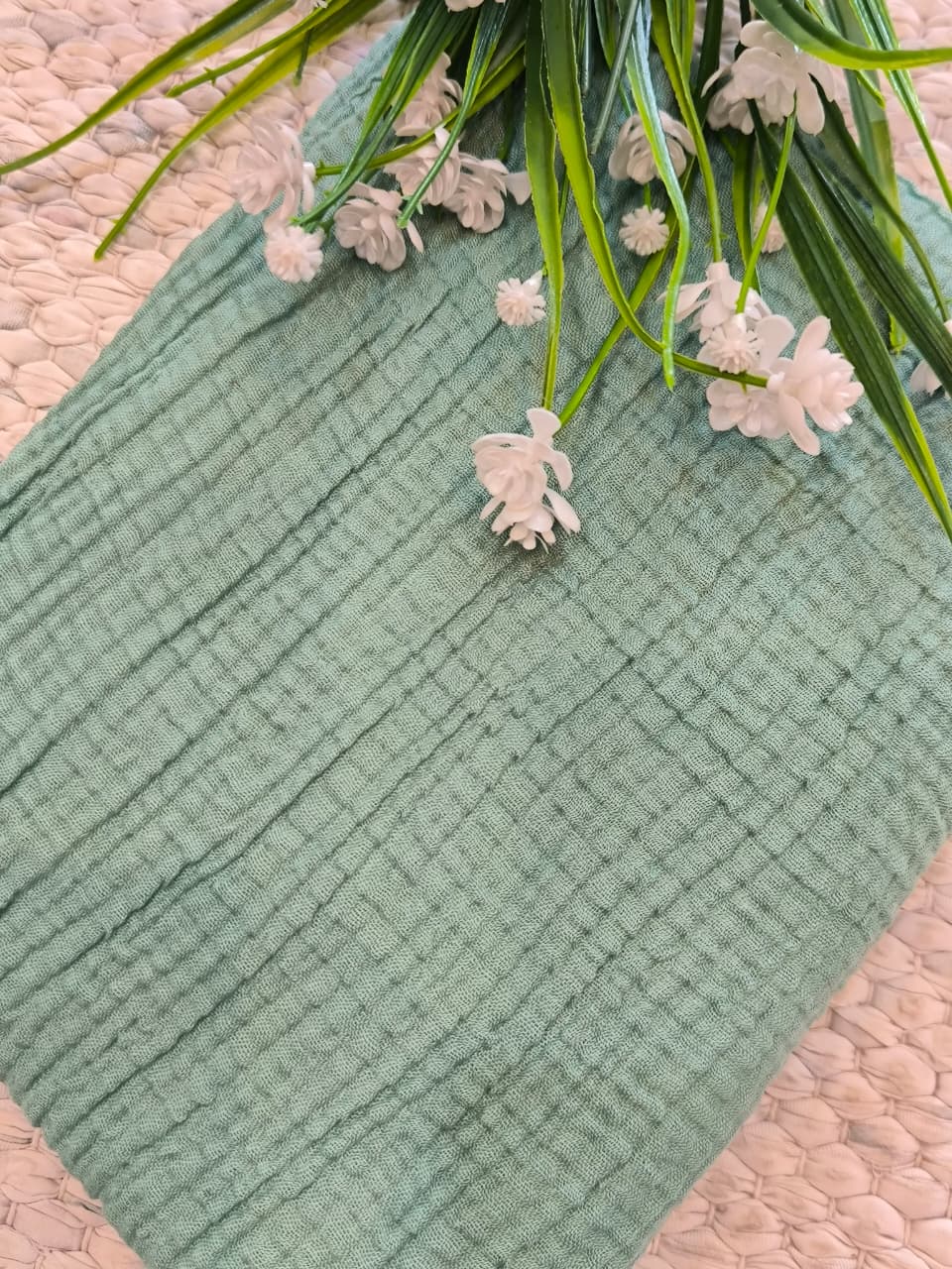 Textured Grid Lawn - Sage
