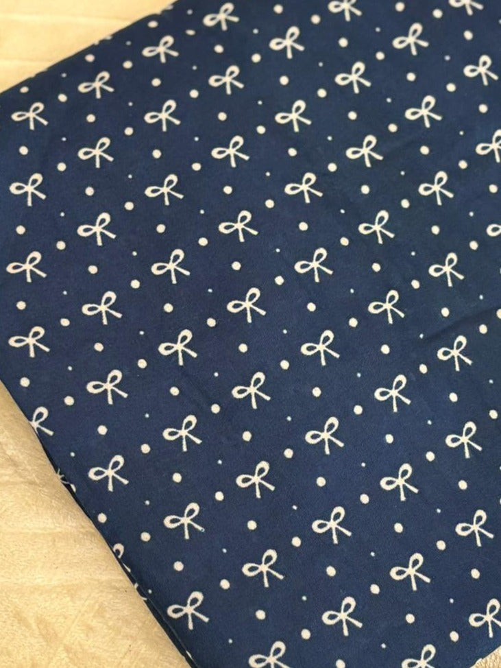 Namaz Chadar - Navy Bow