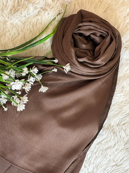 Crinkle Silk - Ash Brown