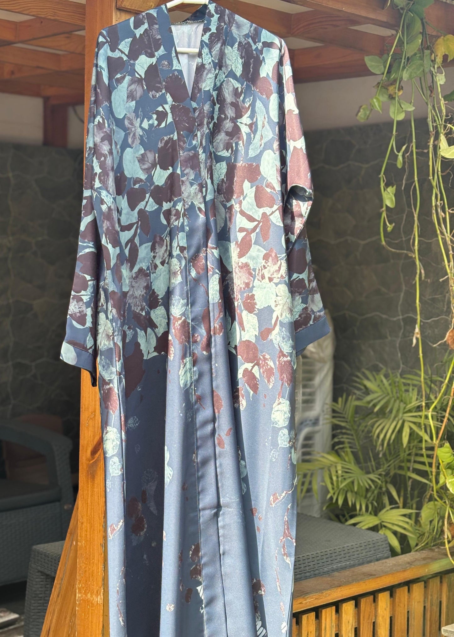 Azure Mist – Printed Abaya