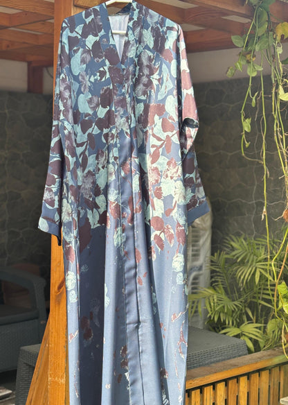 Azure Mist – Printed Abaya