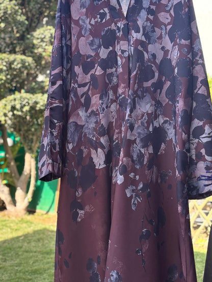 Mulberry Veil – Printed Abaya
