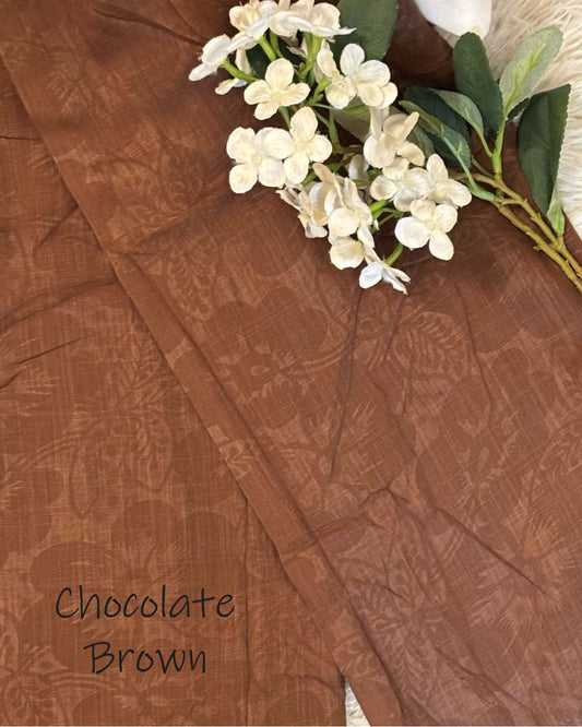 Embossed Turkish Lawn Hijab - Chocolate