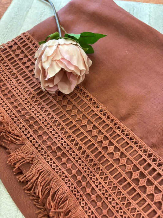 Lace Detail Lawn - Cinnamon