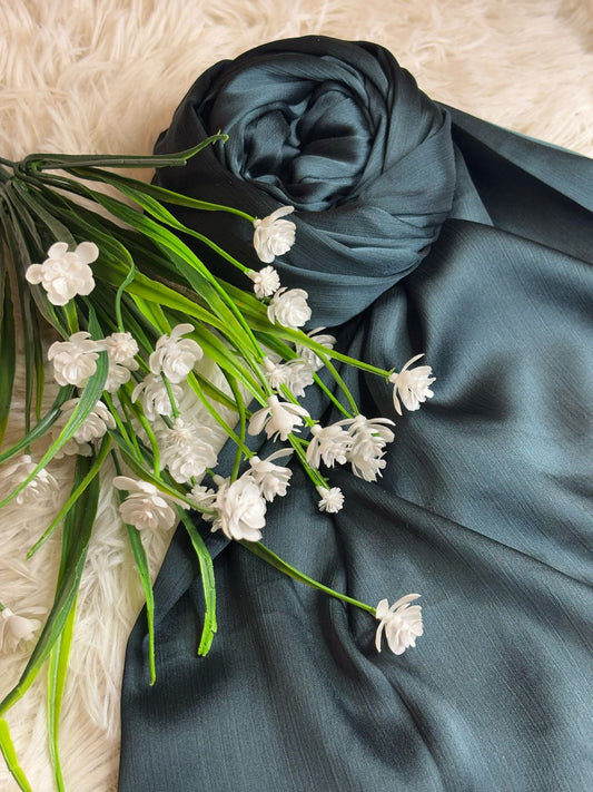 Crinkle Silk - Forest Green