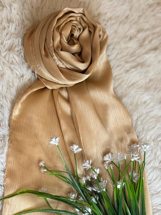 Crinkle Silk - Golden Beige