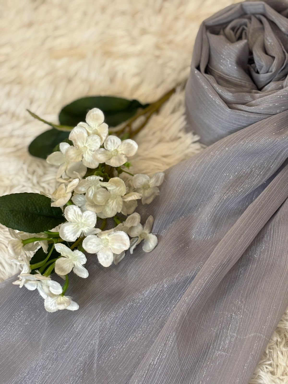 Shimmer Luxe Chiffon - Grey