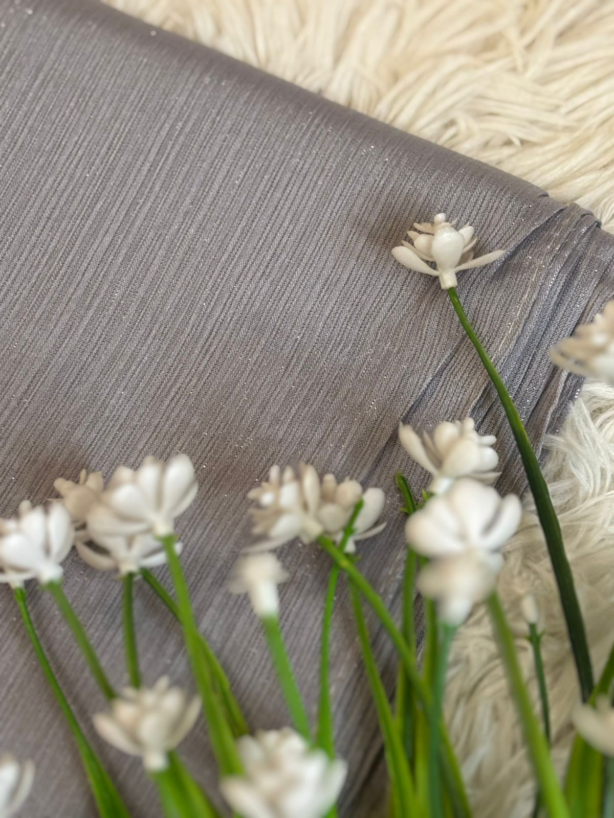 Shimmer Luxe Chiffon - Grey