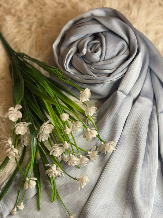 Crinkle Silk - Ice Blue