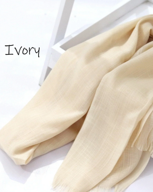 Turkish Lawn Hijab - Ivory