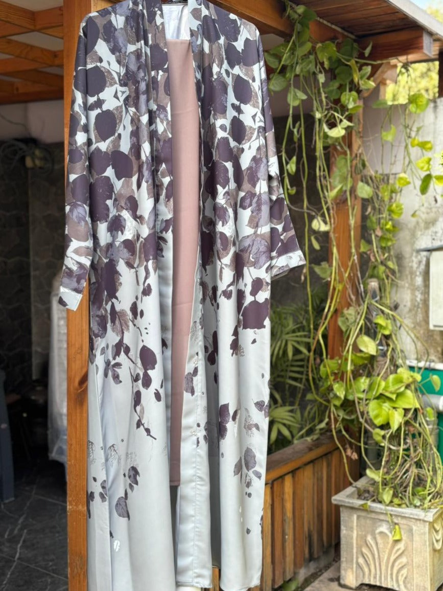 Sage Whisper – Printed Abaya