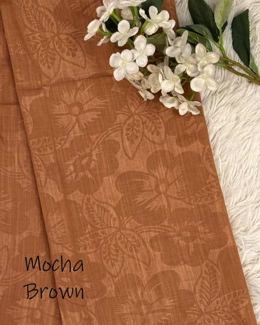 Embossed Turkish Lawn Hijab - Mocha Brown