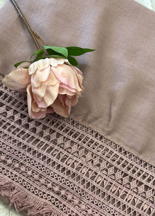 Lace Detail Lawn - Mauve