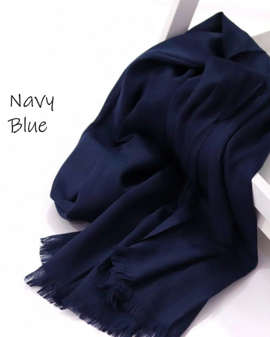 Turkish Lawn Hijab - Navy Blue