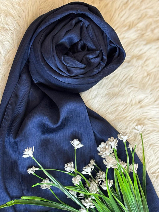 Crinkle Silk - Navy Blue
