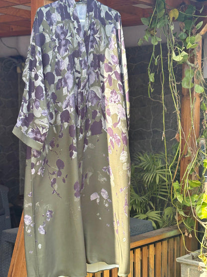 Olive Dusk – Printed Abaya