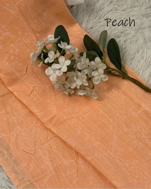 Embossed Turkish Lawn Hijab - Peach