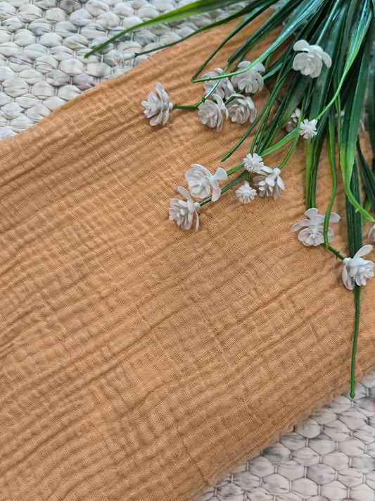 Textured Grid Lawn - Peach