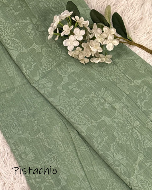 Embossed Turkish Lawn Hijab - Pistachio