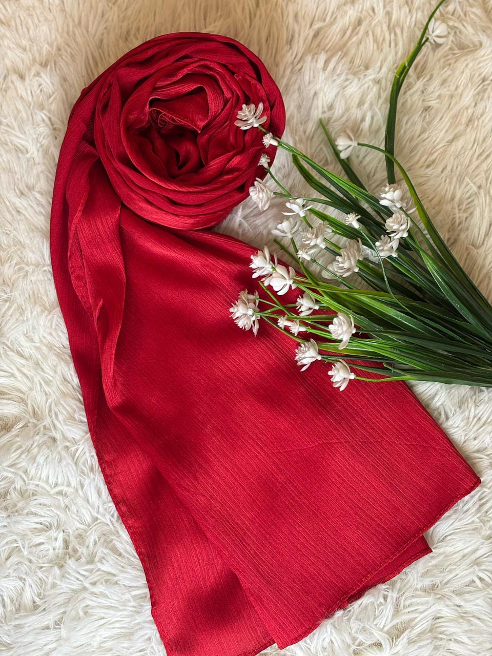 Crinkle Silk - Red