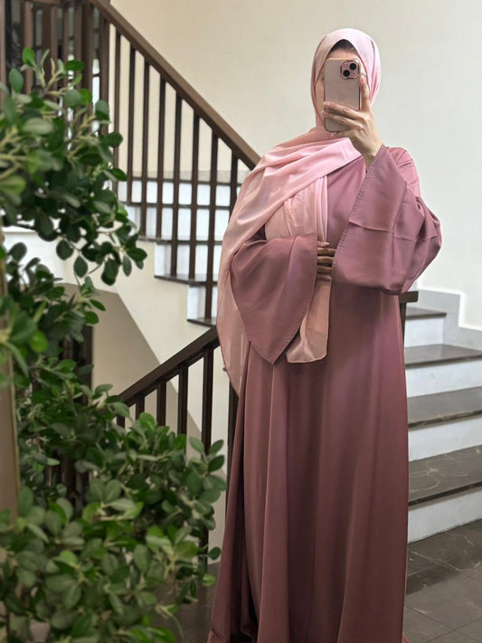 Rose Quartz – Solid Flare Abaya