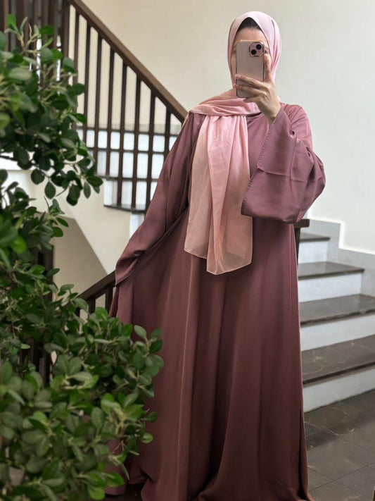 Rose Quartz – Solid Flare Abaya