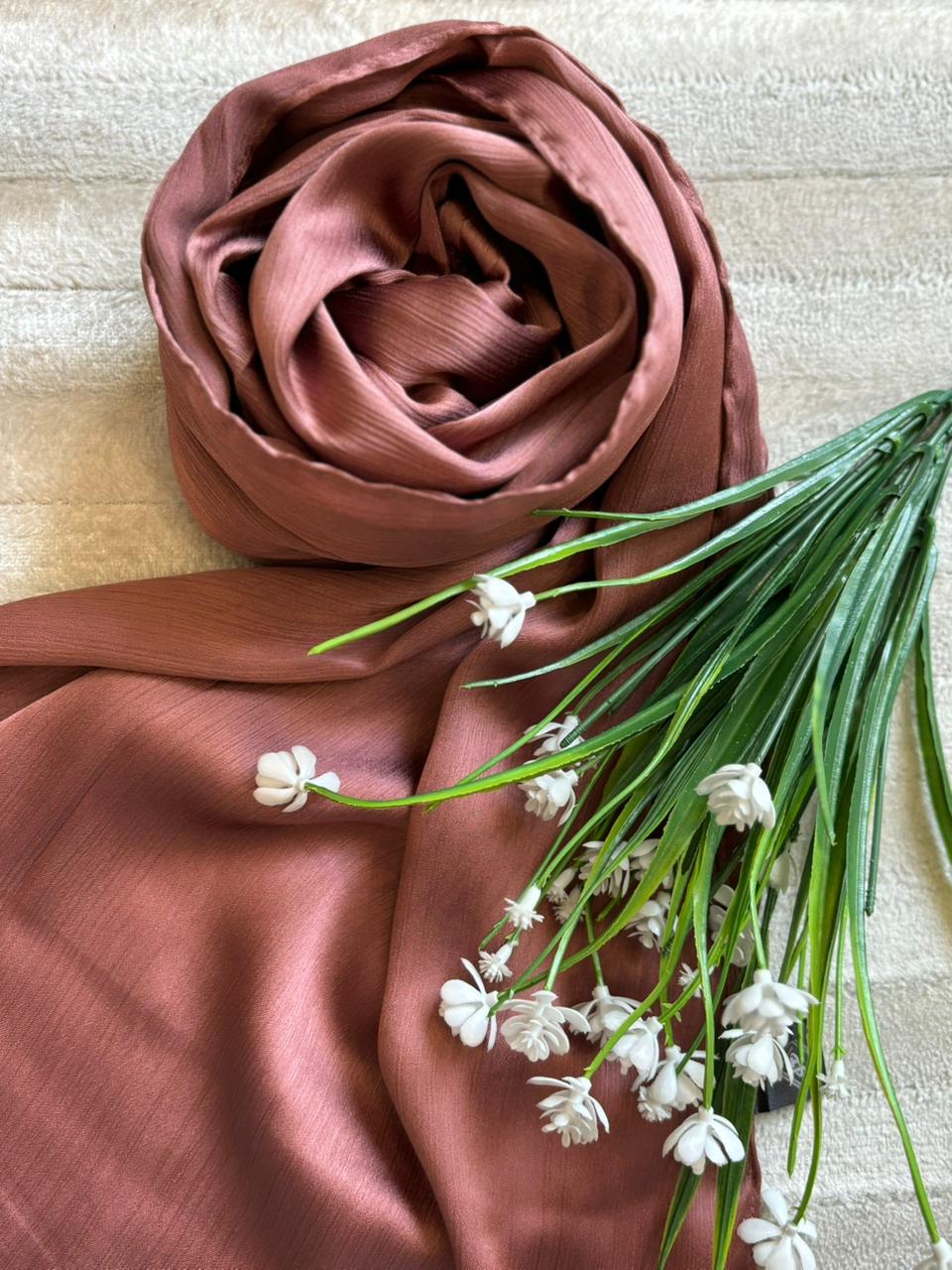 Crinkle Silk - Rosewood Pink