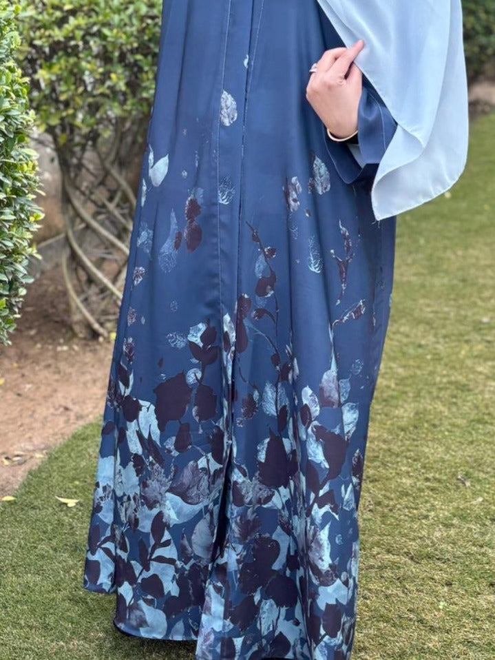 Sapphire Bloom – Printed Abaya