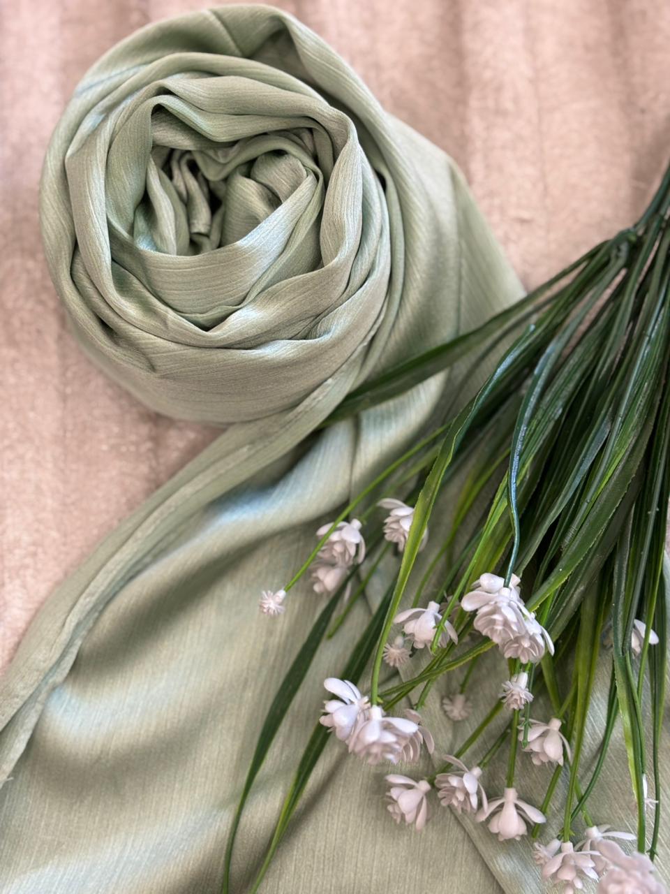 Crinkle Silk - Sage Green