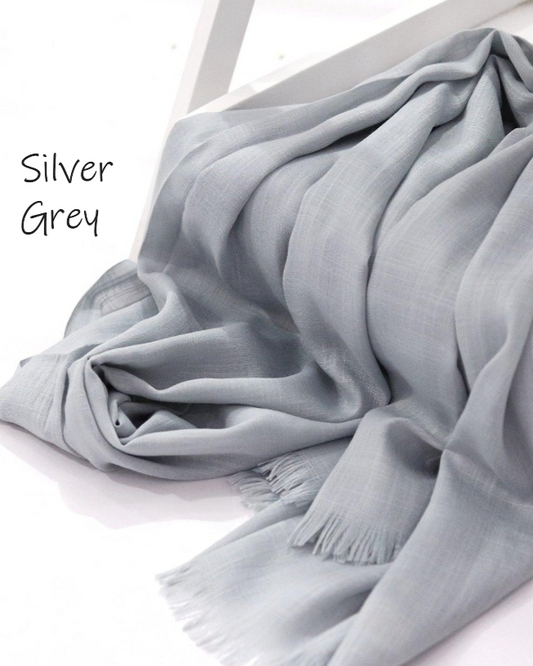 Turkish Lawn Hijab - Silver Grey