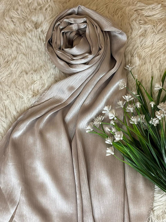 Crinkle Silk - Silver Grey