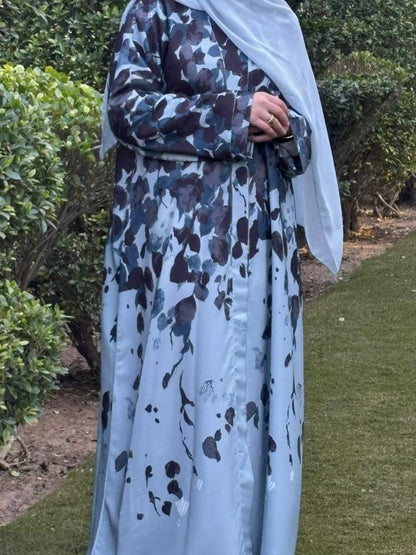 Sky Veil – Printed Abaya