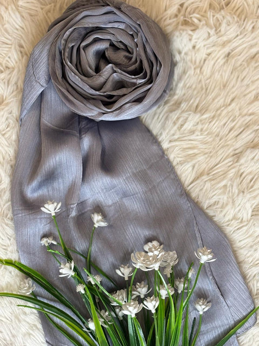 Crinkle Silk - Steel Blue