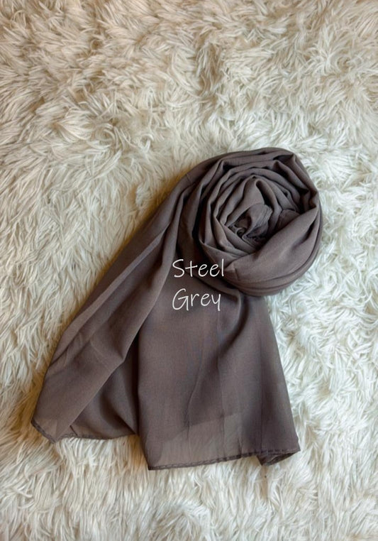 Georgette Chiffon - Steel Grey