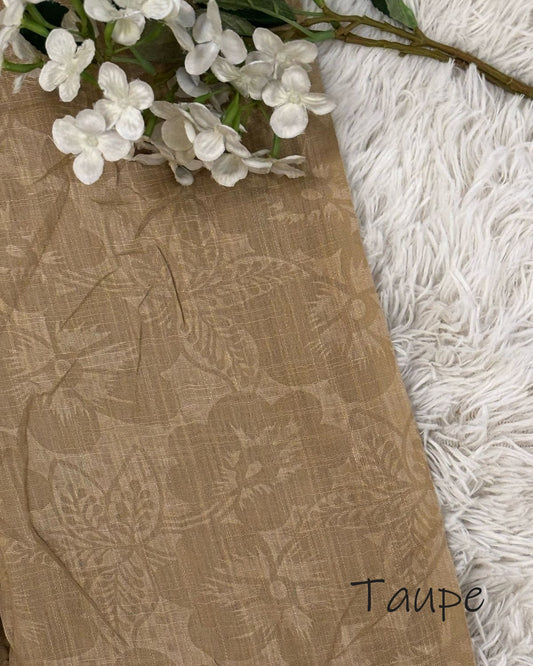 Embossed Turkish Lawn Hijab - Taupe