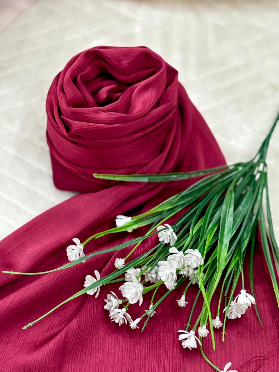 Crinkle Silk - Crimson