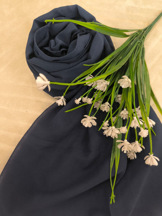 Georgette Chiffon - Navy Blue