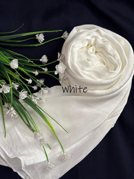 Crinkle Silk - White
