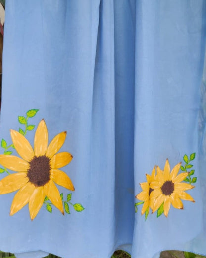 Hand Painted Scarf - Sunlit Sky